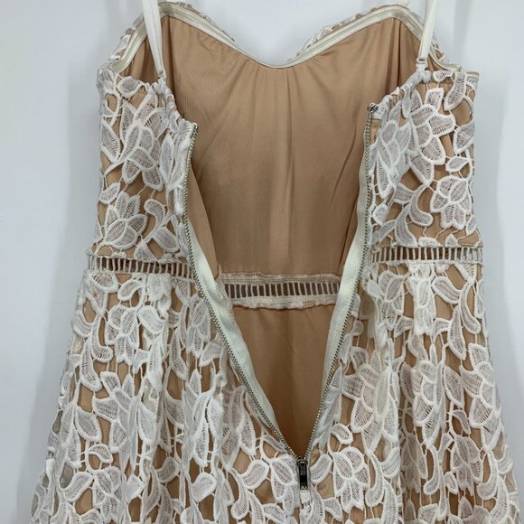 Lulus Dress Ivory Floral Lace Pinnacle of Prestige Strapless Midi - Picture 14 of 16